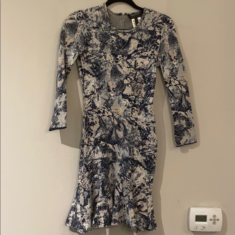 BCBG Lani Jacquard Swearer A - line dress